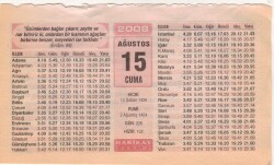 15 Ağustos 2008 Takvim Yaprağı EFM(N)2387 - 1