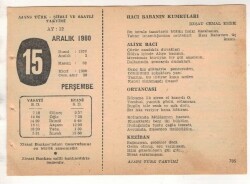 15 Aralık 1960 Ajans Türk Takvim Yaprağı (Şiirli Saatli) EFM(N) 1811 - 3