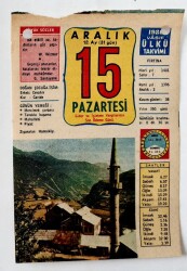 15 Aralık 1980 Takvim Yaprağı - Doğum Günü Hediyesi EFM(N)6621 - Gökçekoleksiyon