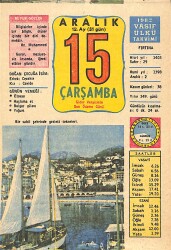 15 Aralık 1982 Takvim Yaprağı - Doğum Günü Hediyesi EFMN13609 - Gökçekoleksiyon