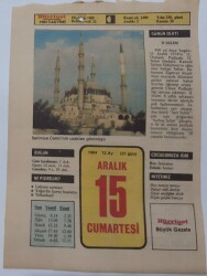 15 Aralık 1984 Takvim Yaprağı - Doğum Günü Hediyesi EFM(N)7049 - Gökçekoleksiyon