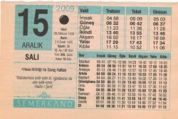 15 Aralık 2009 Takvim Yaprağı EFM(N)4389 - 1