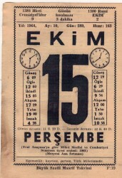 15 Ekim 1964 Takvim Yaprağı EFM(N)3546 - 3