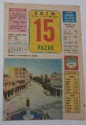 15 Ekim 1989 Takvim Yaprağı - Doğum Günü Hediyesi EFM(N)6562 - Gökçekoleksiyon