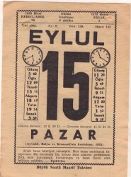 15 Eylül 1963 Takvim Yaprağı EFM(N)3622 - 1