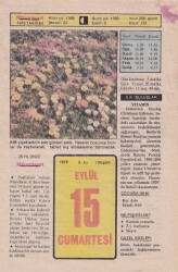 15 Eylül 1979 Takvim Yaprağı -Doğum Günü Hediyesi EFM(N)6356 - Gökçekoleksiyon