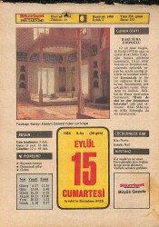 15 Eylül 1984 Takvim Yaprağı - Doğum Günü Hediyesi EFM(N)9794 - 2