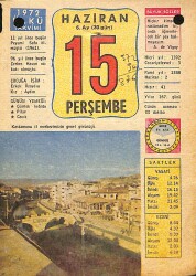15 Haziran 1972 Takvim Yaprağı - Doğum Günü Hediyesi EFM(N)12163 - Gökçekoleksiyon
