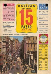 15 Haziran 1975 Takvim Yaprağı - Doğum Günü Hediyesi EFM(N)9250 - Gökçekoleksiyon