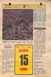 15 Haziran 1979 Takvim Yaprağı - Doğum Günü Hediyesi EFMN14457 - Gökçekoleksiyon