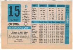 15 Haziran 2011 Takvim Yaprağı EFM(N)1211 - 2