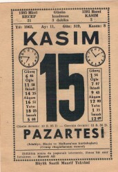 15 Kasım 1965 Takvim Yaprağı EFM(N)3683 - 2