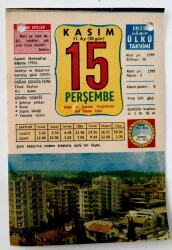 15 Kasım 1979 Takvim Yaprağı -Doğum Günü Hediyesi EFM(N)6511 - Gökçekoleksiyon