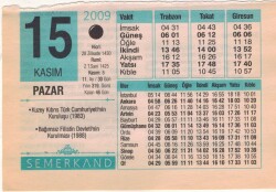 15 Kasım 2009 Takvim Yaprağı EFM(N)3839 - 1