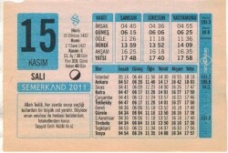 15 Kasım 2011 Takvim Yaprağı EFM(N)1364 - 4