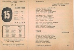 15 Mayıs 1960 Ajans Türk Takvim Yaprağı (Şiirli Saatli) EFM(N)1602 - 1