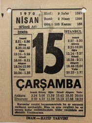 15 Nisan 1970 Takvim Yaprağı - Doğum Günü Hediyesi EFM(N)8270 - 1