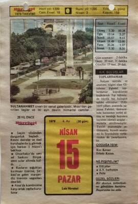 15 Nisan 1979 Takvim Yaprağı - Doğum Günü Hediyesi EFM(N)8520 - 2