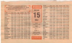 15 Ocak 2008 Takvim Yaprağı EFM(N)5002 - Gökçekoleksiyon