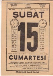 15 Şubat 1964 Takvim Yaprağı EFM(N)5723 - 3