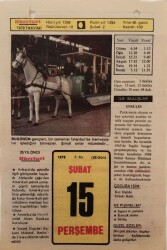 15 Şubat 1979 Takvim Yaprağı - Doğum Günü Hediyesi EFM(N)7595 - Gökçekoleksiyon