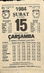 15 Şubat 1984 Takvim Yaprağı - Doğum Günü Hediyesi EFM(N)11805 - Gökçekoleksiyon