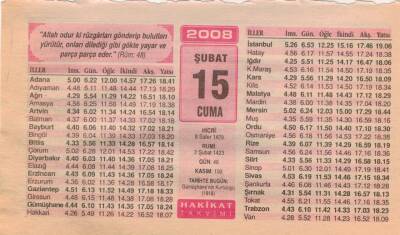15 Şubat 2008 Takvim Yaprağı EFM(N)5562 - 3