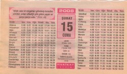 15 Şubat 2008 Takvim Yaprağı EFM(N)5562 - 2