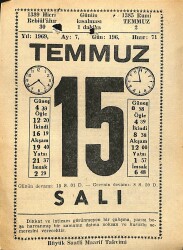 15 Temmuz 1969 Takvim Yaprağı - Doğum Günü Hediyesi EFM(N)11835 - Gökçekoleksiyon