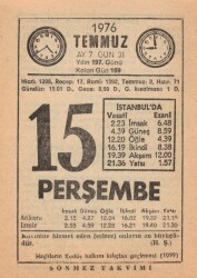 15 Temmuz 1976 Takvim Yaprağı EFM(N)2008 - 1