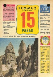 15 Temmuz 1979 Takvim Yaprağı - Doğum Günü Hediyesi EFM(N)12475 - Gökçekoleksiyon