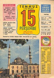 15 Temmuz 1982 Takvim Yaprağı - Doğum Günü Hediyesi EFMN13519 - Gökçekoleksiyon