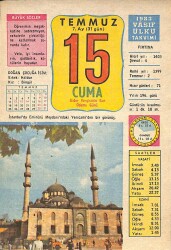 15 Temmuz 1983 Takvim Yaprağı - Doğum Günü Hediyesi EFM(N)9040 - Gökçekoleksiyon