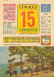 15 Temmuz 1989 Takvim Yaprağı - Doğum Günü Hediyesi EFMN13891 - Gökçekoleksiyon