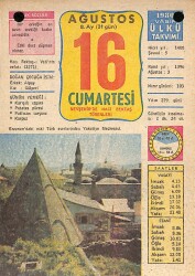 16 Ağustos 1980 Takvim Yaprağı - Doğum Günü Hediyesi EFM(N)9194 - Gökçekoleksiyon
