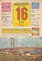 16 Ağustos 1983 Takvim Yaprağı - Doğum Günü Hediyesi EFM(N)9072 - Gökçekoleksiyon