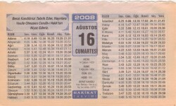 16 Ağustos 2008 Takvim Yaprağı EFM(N)2399 - 1