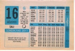 16 Ağustos 2011 Takvim Yaprağı EFM(N)1273 - 4