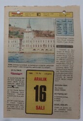 16 Aralık 1980 Takvim Yaprağı - Doğum Günü Hediyesi EFM(N)7232 - Gökçekoleksiyon