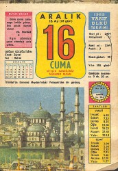 16 Aralık 1983 Takvim Yaprağı - Doğum Günü Hediyesi EFMN14679 - Gökçekoleksiyon