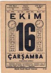16 Ekim 1963 Takvim Yaprağı EFM(N)3550 - 2