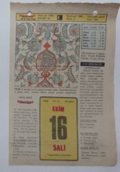 16 Ekim 1979 Takvim Yaprağı - Doğum Günü Hediyesi EFM(N)7366 - Gökçekoleksiyon