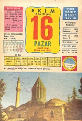 16 Ekim 1983 Takvim Yaprağı - Doğum Günü Hediyesi EFMN15886 - Gökçekoleksiyon