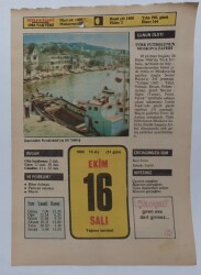 16 Ekim 1984 Takvim Yaprağı - Doğum Günü Hediyesi EFM(N)7288 - Gökçekoleksiyon