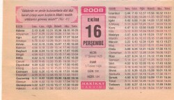16 Ekim 2008 Takvim Yaprağı EFM(N)3233 - 2
