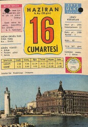 16 Haziran 1973 Takvim Yaprağı - Doğum Günü Hediyesi EFM(N)12361 - Gökçekoleksiyon