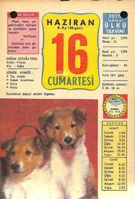16 Haziran 1979 Takvim Yaprağı - Doğum Günü Hediyesi EFM(N)11690 - 1