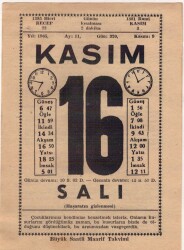 16 Kasım 1965 Takvim Yaprağı EFM(N)3686 - 3