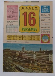 16 Kasım 1989 Takvim Yaprağı - Doğum Günü Hediyesi EFM(N)6736 - Gökçekoleksiyon