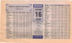 16 Kasım 2008 Takvim Yaprağı EFM(N)3900 - 3